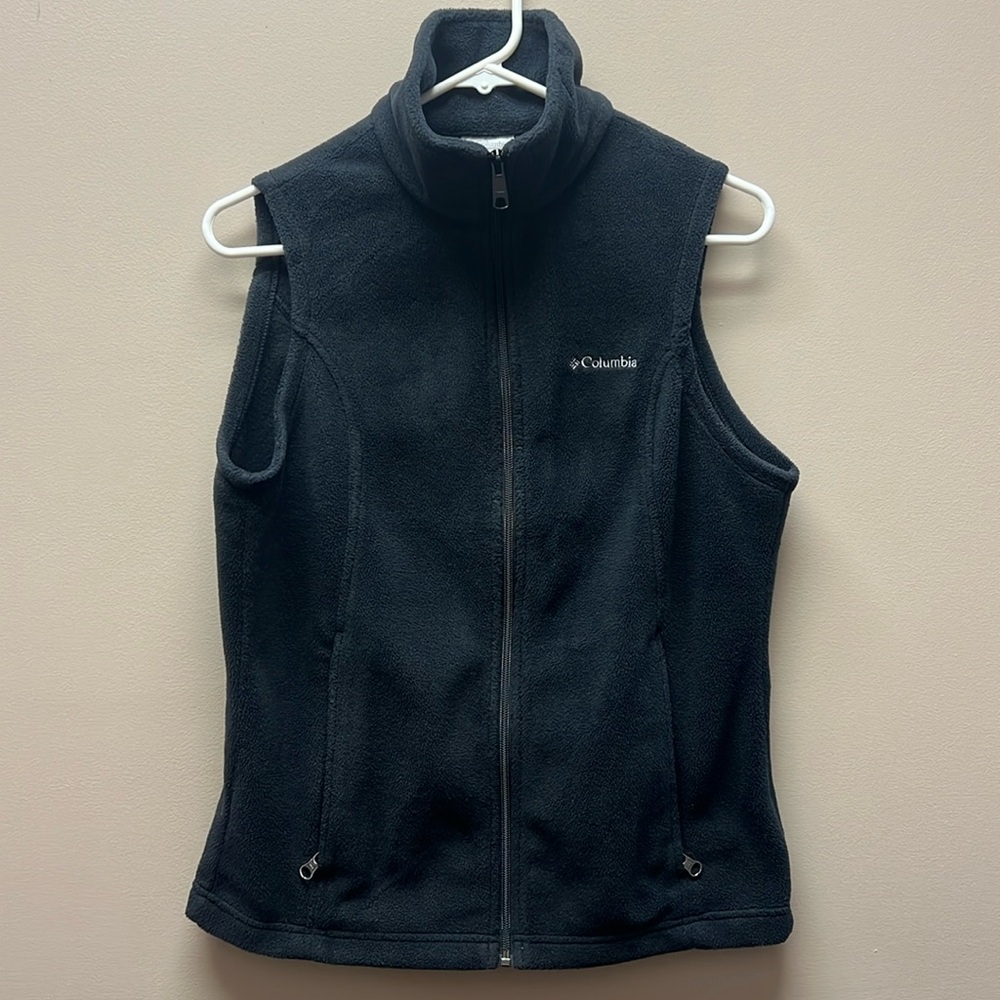 Columbia Fleece Vest, Black, Women’s Size Small